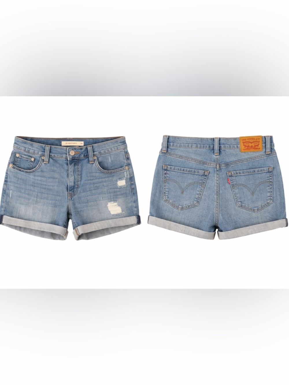 Vintage Levi’s Big E Denim Cutoff Shorts Size 28 Mid Length Cuffed Rare